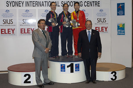 USA puts two flags on the 50m Rifle 3 Positions Women podium