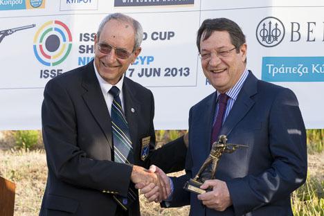 Cyprus' President Anastasiades opened the 2013 ISSF Shotgun World Cup in Nicosia