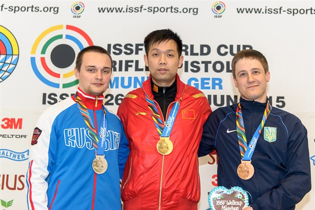 China’s Zhu Qinan wins the first Gold medal of the ISSF World Cup in Munich