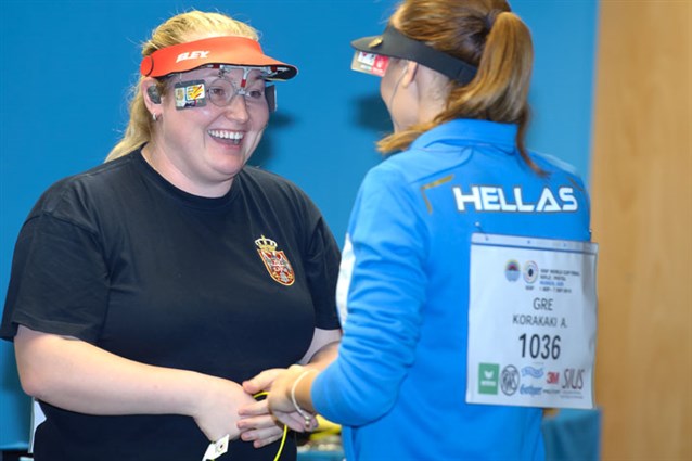 European Games champ Arunovic takes women's air pistol world cup title at the last shot