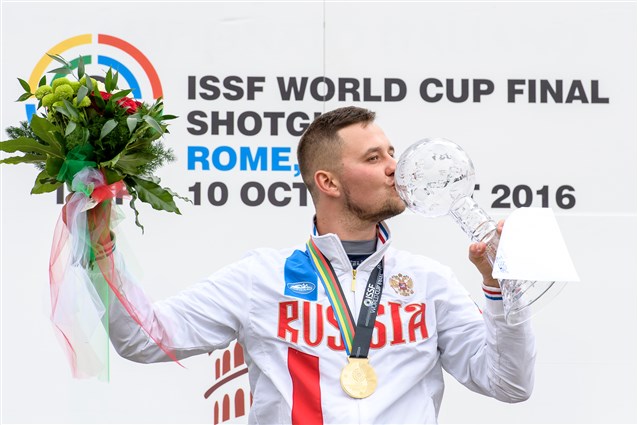 Teplyy (RUS) shot a perfect gold medal match to win the men’s Skeet World Cup title in Rome 
