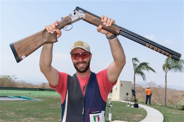 Marco Sablone is back in the business, claims Italy’s second consecutive men’s Skeet Gold