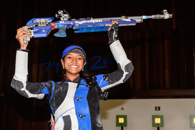 Junior World Cup debutant Elavenil Valarivan Elavenil of India wins Air Rifle gold