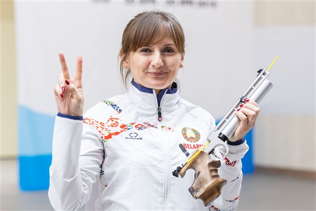 Belarus’ Viktoria Chaika claims last-shot victory in the Air Pistol final
