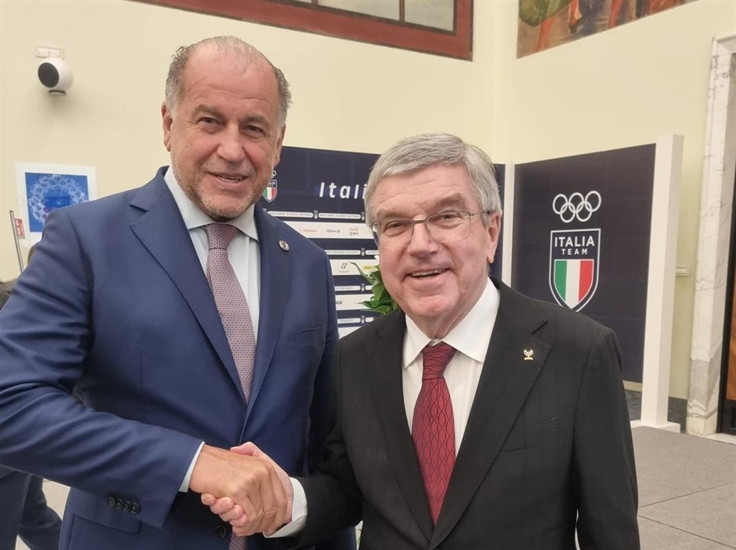 President Rossi meets with IOC President Bach in Italy